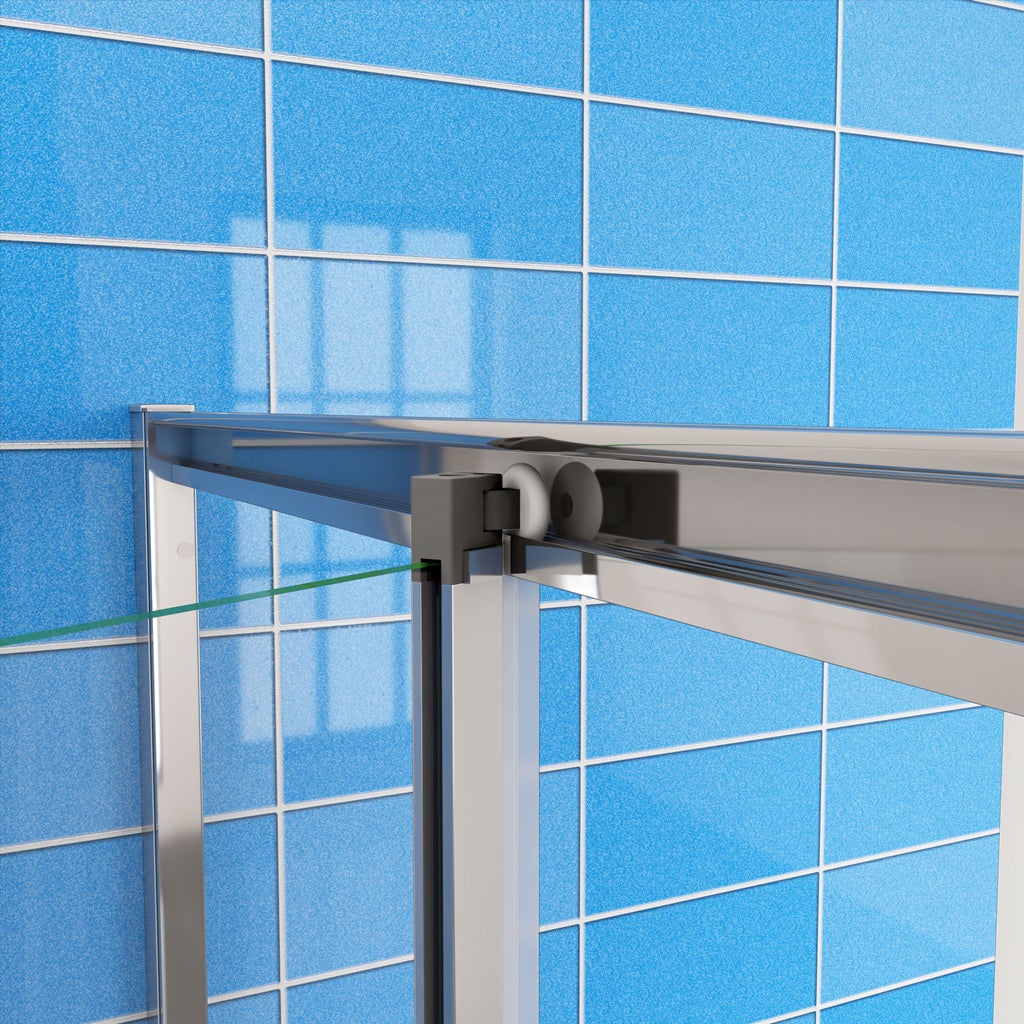 185 cm Box Doccia per Nicchia Porta a Soffietto Vetro Temperato 5 mm Trasparente Profili Cromati Lucidi 76 cm - 8