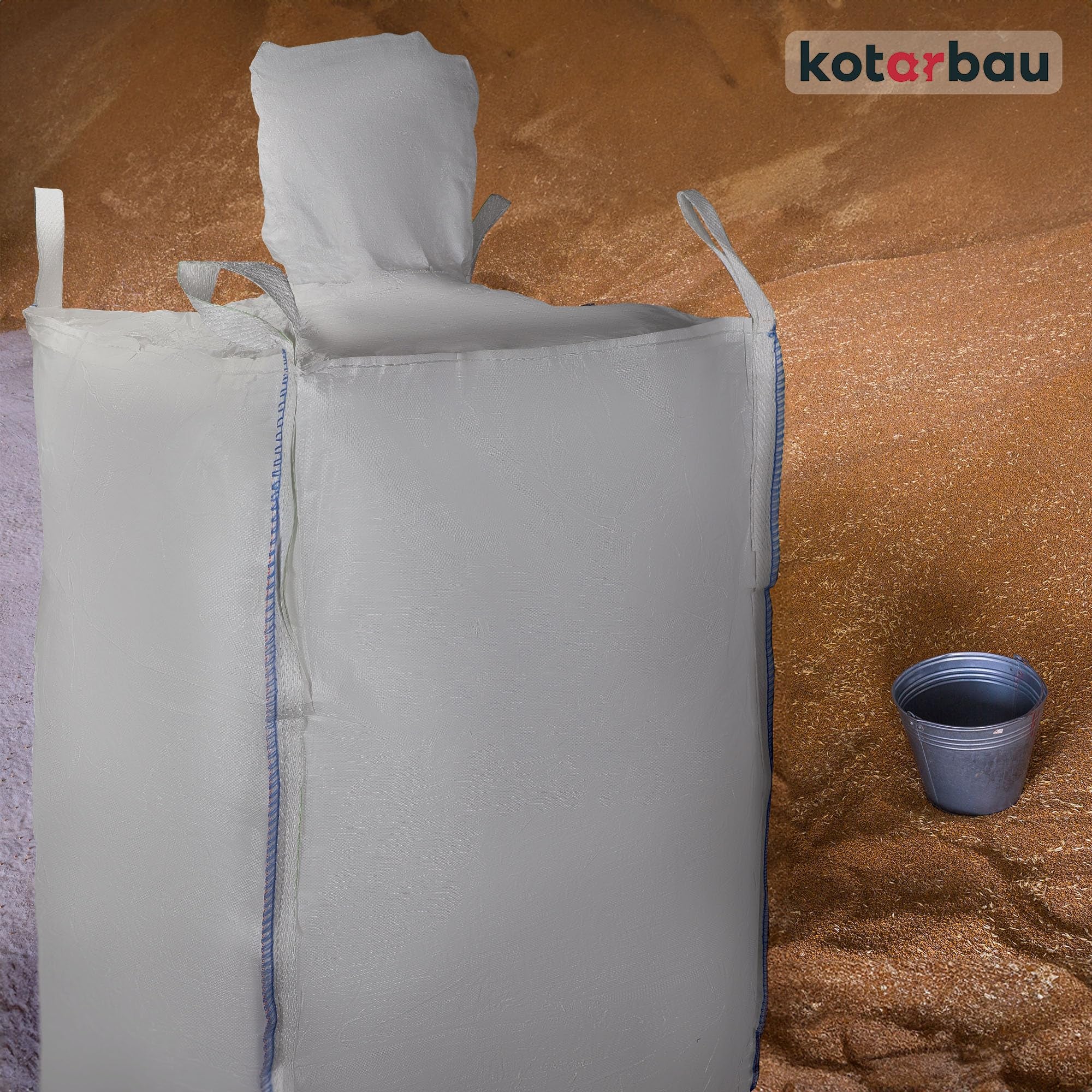 Sac Big Bag Vide, Sac Gravat Chantier 90 x 90 x 160 cm 1000 kg avec trémie de vidange - KOTARBAU - 8