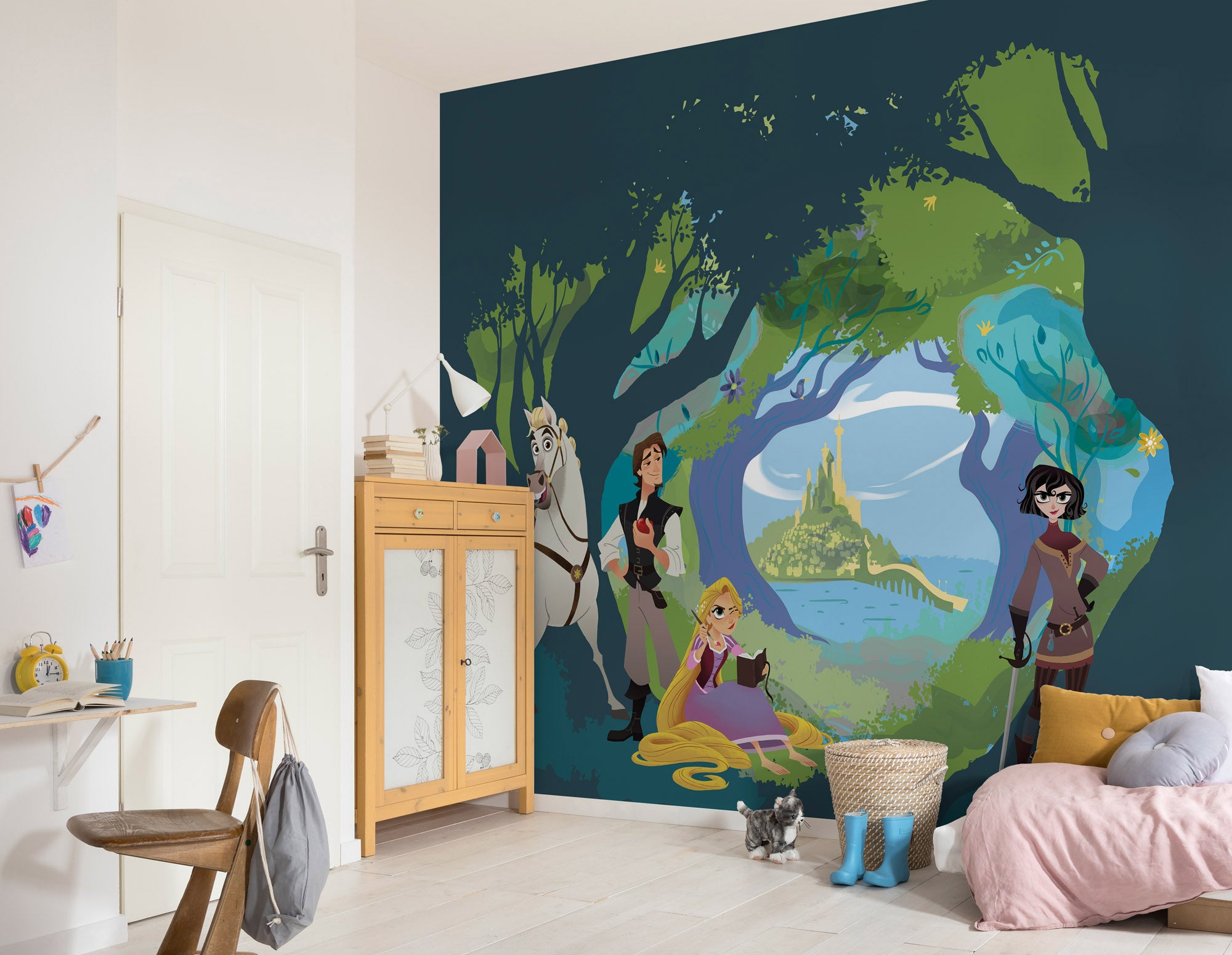Papel pintado no tejido panorámico de komar - disney tangled - talla: 350 x 280 cm