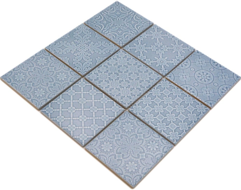 Jasba mosaïque en grès cérame céramique bleu profond mix brillant