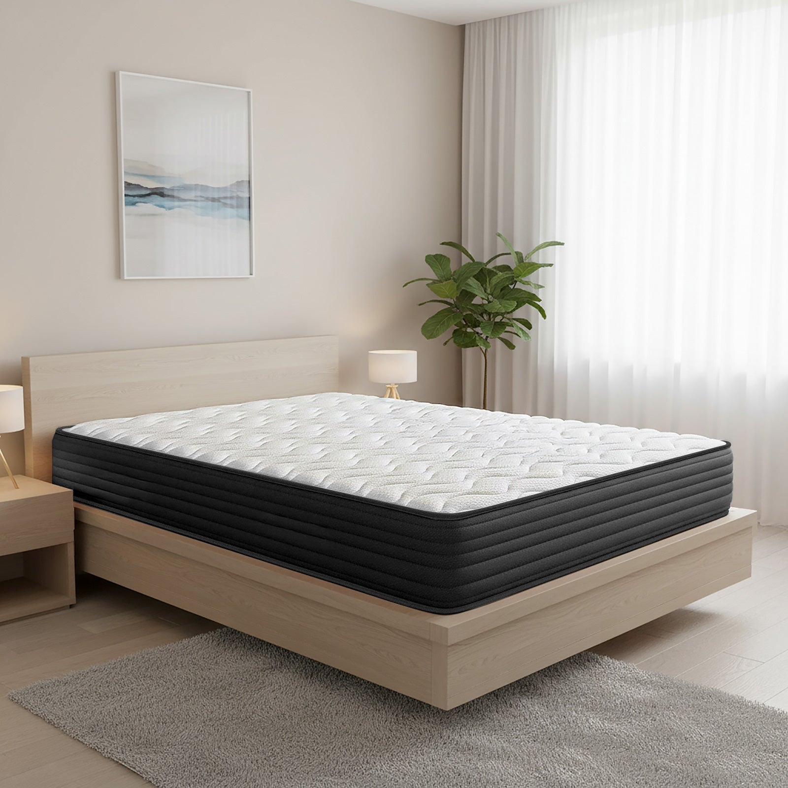 Colchón Juno 90x190 cm Viscoelástico - Reversible - Firmeza Media-Alta - Grosor 20cm - Antiácaros, Antibacterias e Hipoalergénico - 3