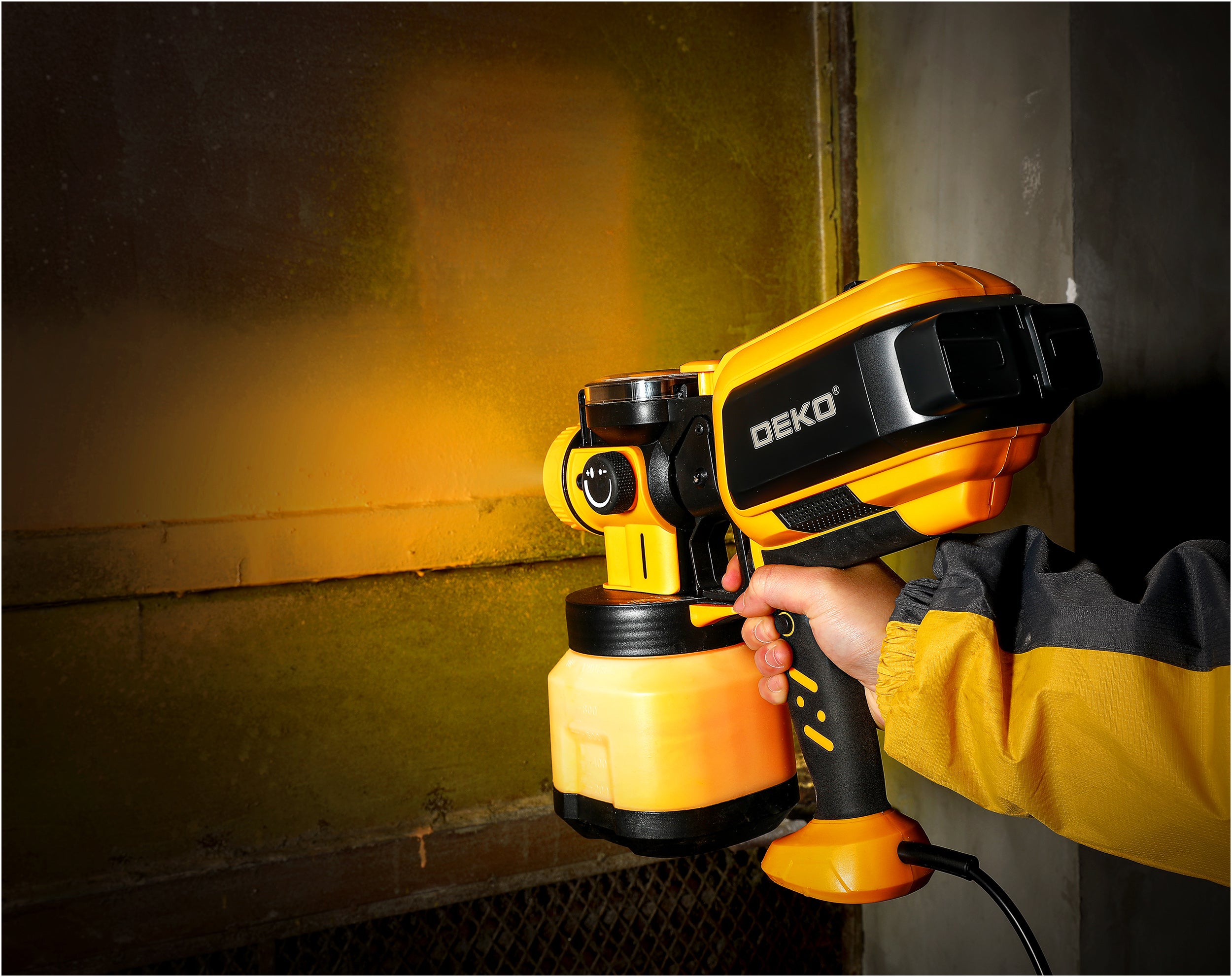 Pistolet malarski elektryczny przewodowy DEKO 120 DIN 600 W agregat do malowania - 6