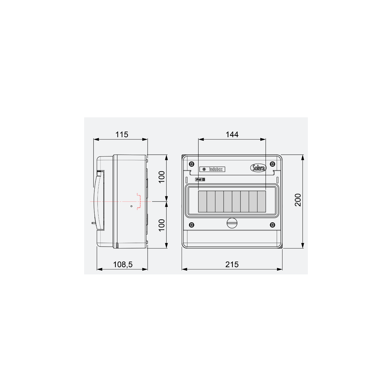 Wasserdichte Schalttafel 8 Elemente IP65 Solera 1308B - 2