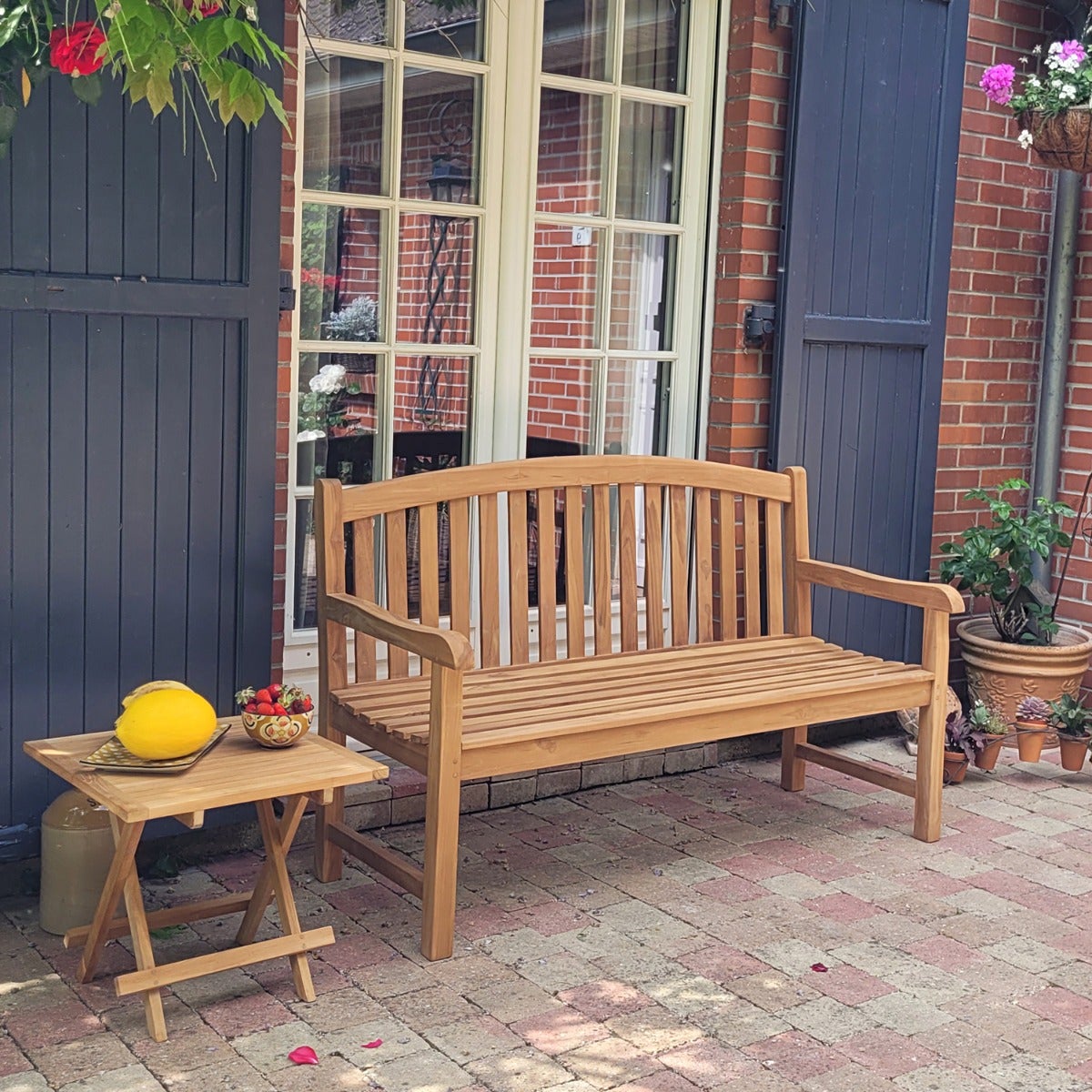 Banc en teck massif Derby 150 cm - 8