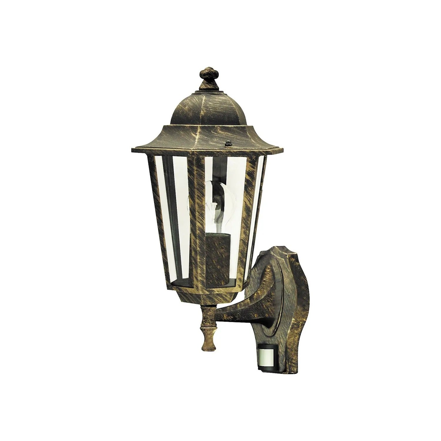 Kinkiet zewnętrzny z czujnikiem Velence złoty 1xE27x60W wym:36x21x23cm IP43 Rabalux
