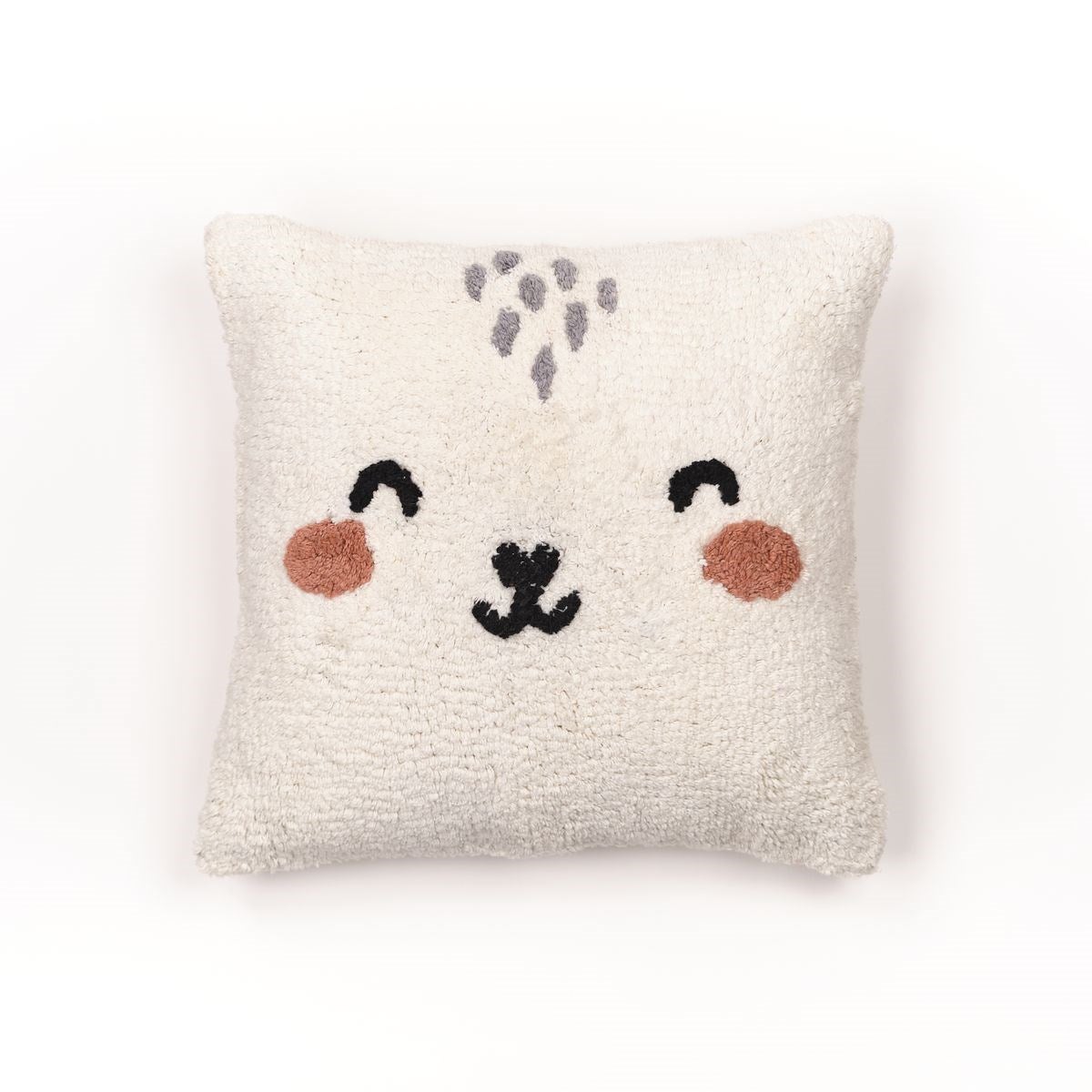 Cojín con relleno infantil diseño animals, tejido tufted de algodón. m/conejo 40x40cm