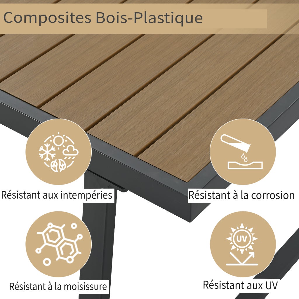 Salon de Jardin pour 6 personnes - structure acier galvanisé - ensemble de meubleus d'extérieur avec canapé 3 places + 2 fauteuils + table, beige - 5
