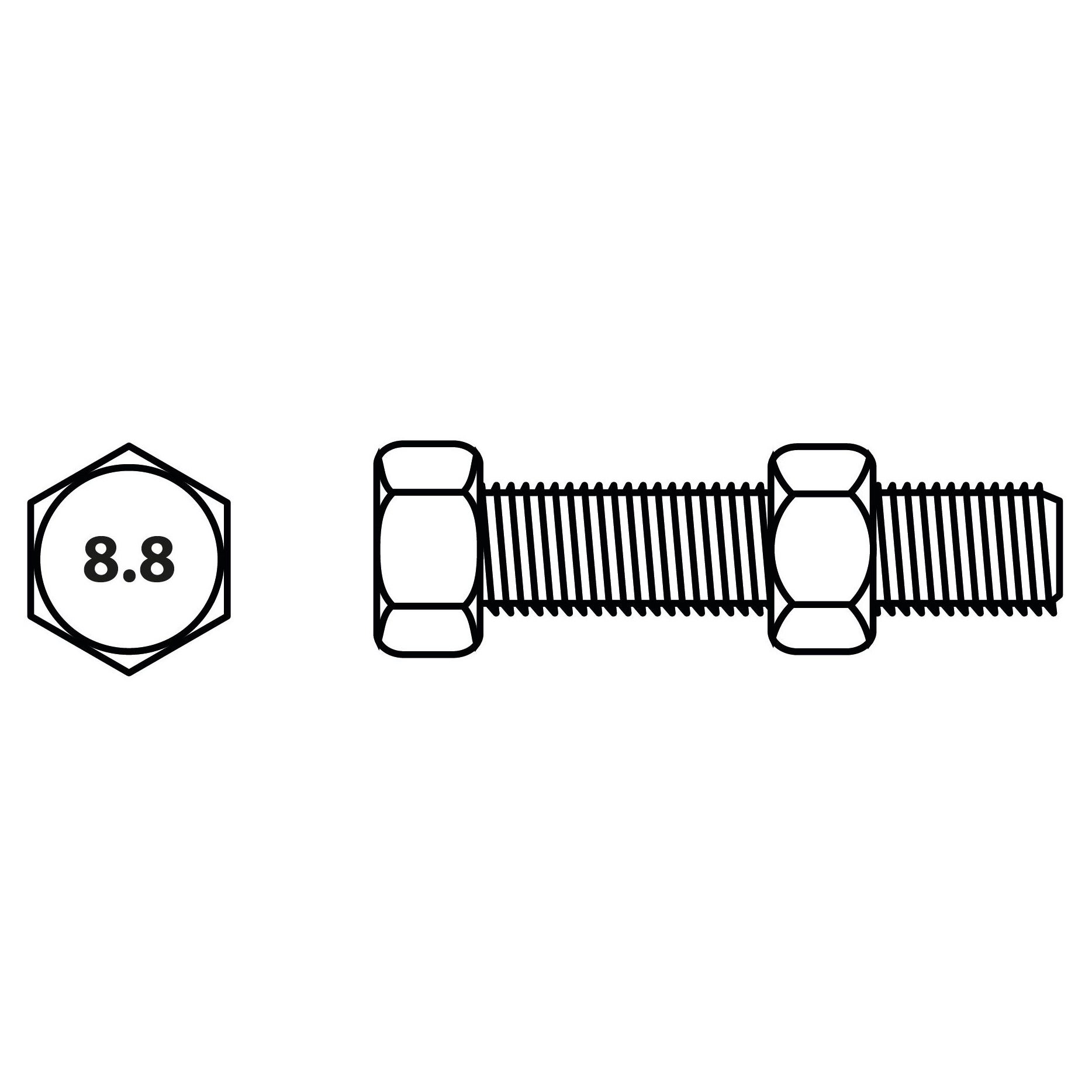 Boulon tete hexagonale Viswood acier zingue 10 60 mm lot de 3 - 2