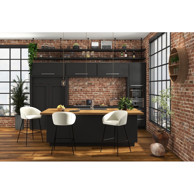 CHLOE-Silla de bar de tela ecru (x2) - 2