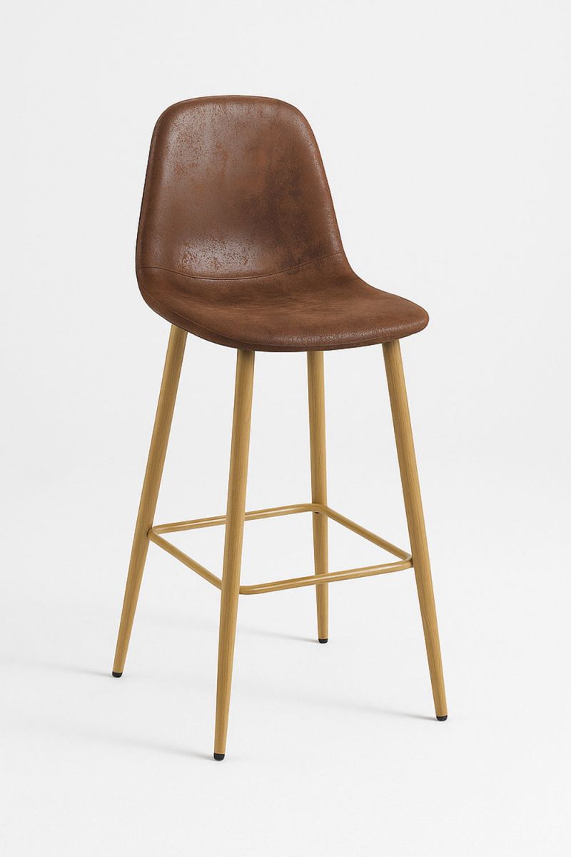 Regalos miguel - packs taburetes cocina - pack 2 taburetes teok polipiel - marrón vintage