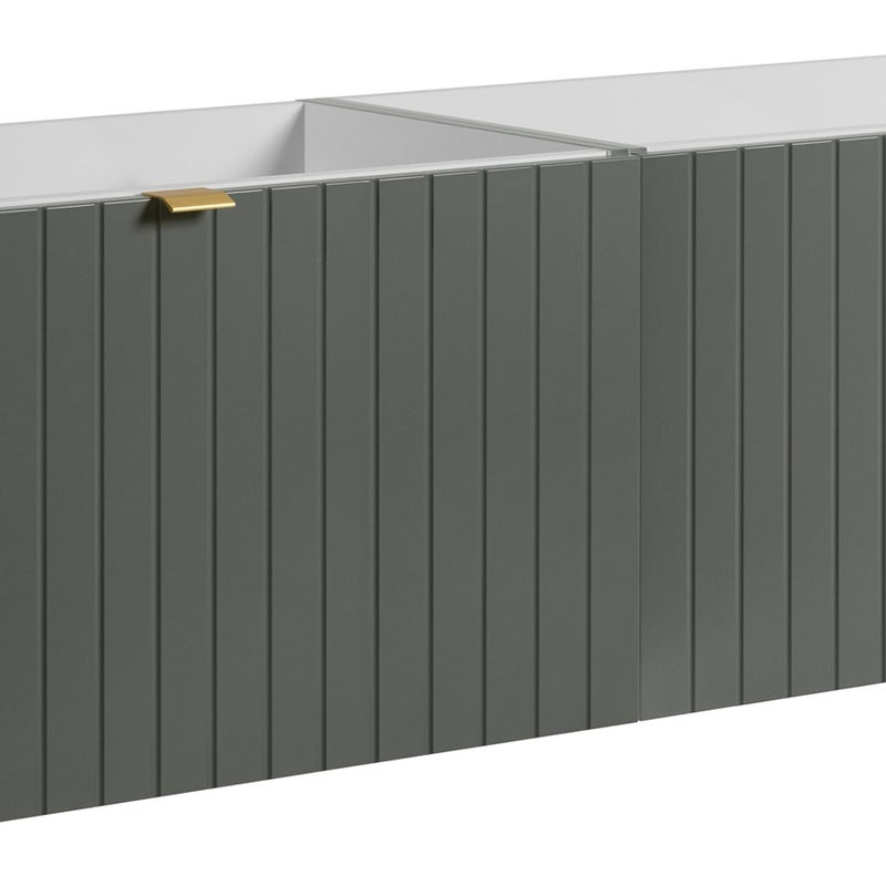 Szafka łazienkowa HARMO 160 cm zielona lakierowana frezowany front 4 szuflady