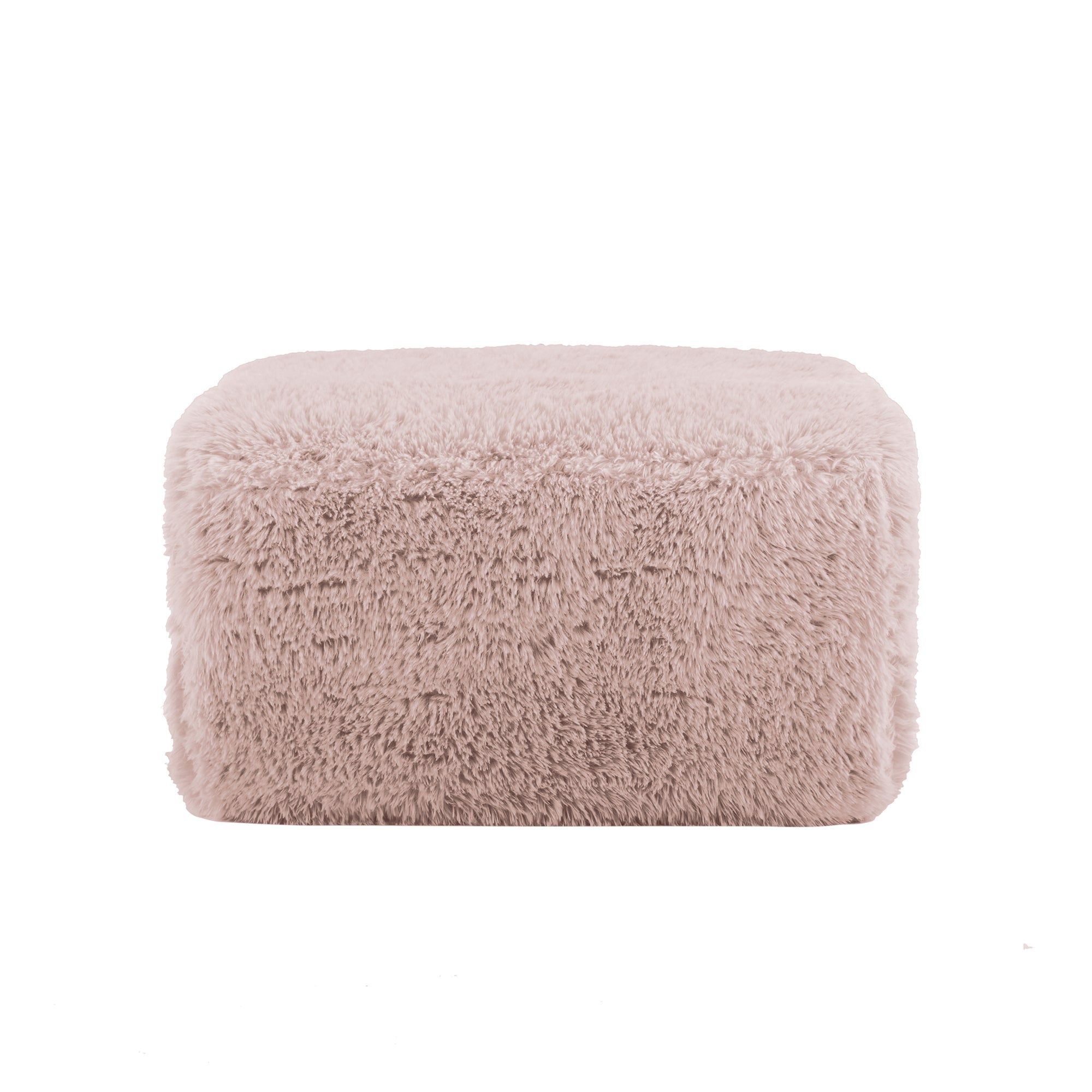 Puf otoman, 80 x 75 x 42 cm, roz, material de pluș, construcție stabilă și durabilă, scaun moale din spumă