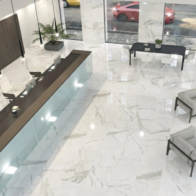Carrelage sol et mur effet marbre brillant Hotel brillo 60*60 cm - Réflex Boutique