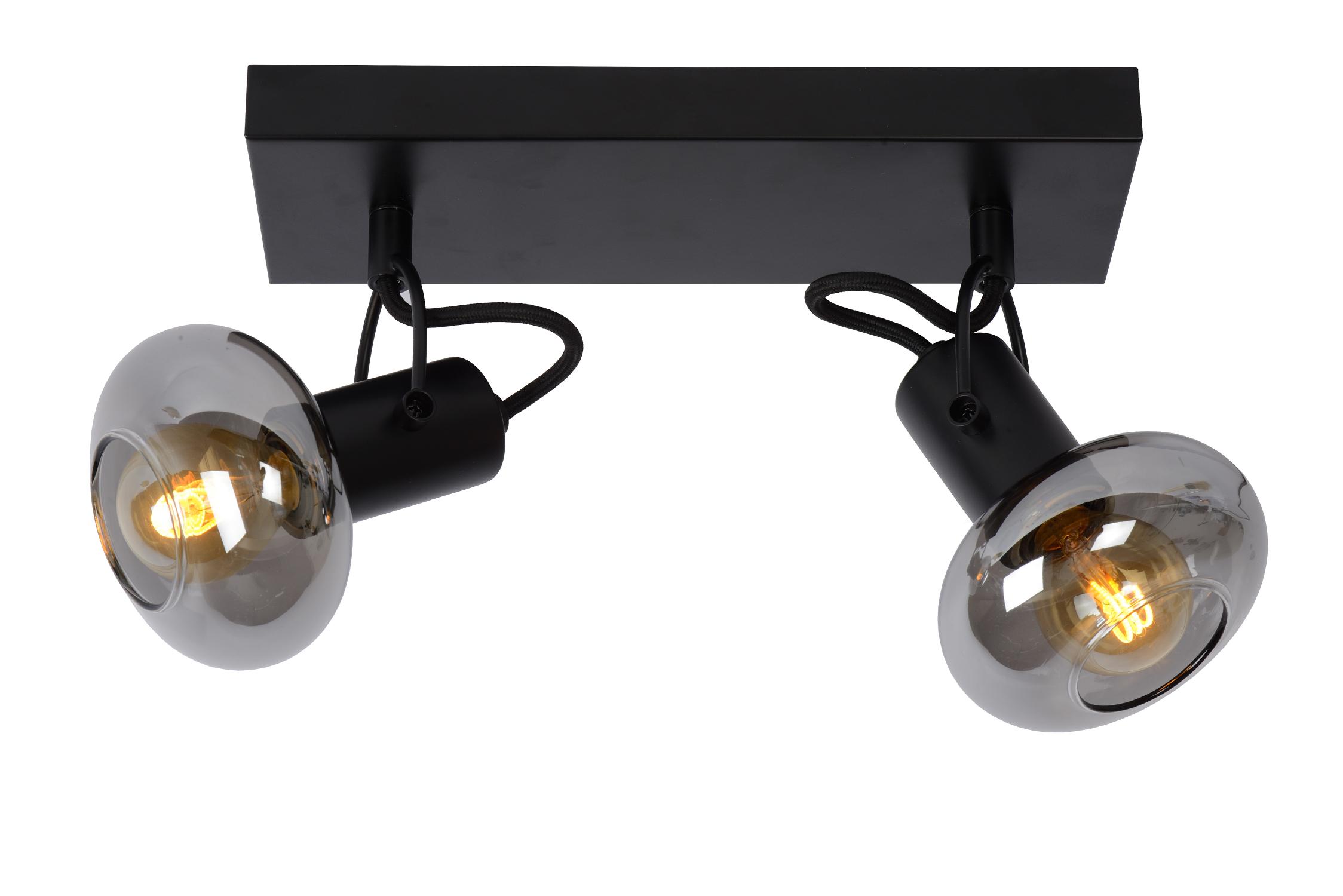 Lampa sufitowa MADEE transparentna-czarna 2xE14x25W szkło wym:18x26x9cm IP20 Lucide