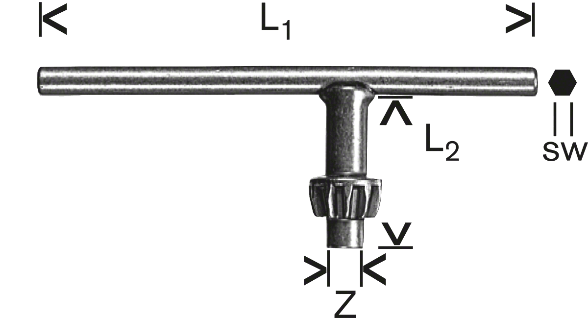 Bosch klucz zamienny do uchwytów wiertarskich z wieńcem zębatym S2, D, 110 mm, 40 mm, 6 mm - 1607950045