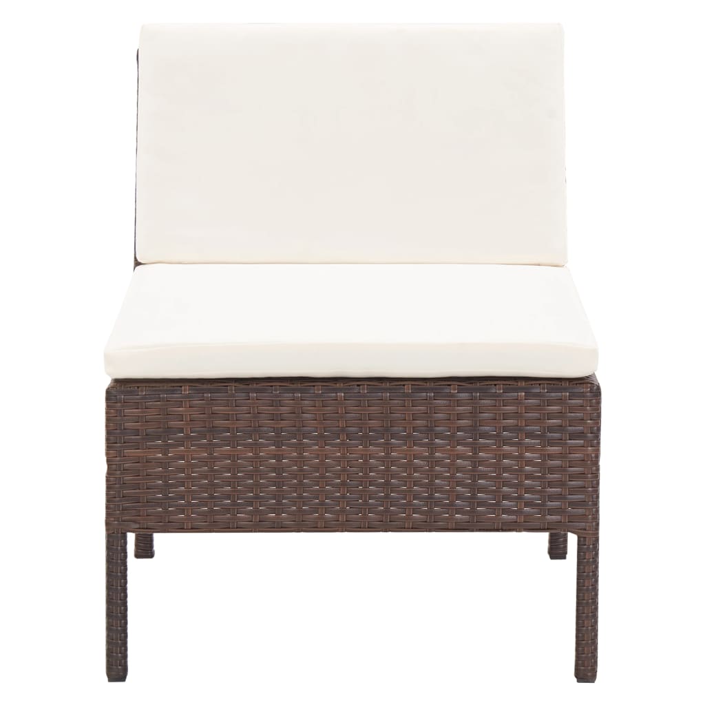 Maison Exclusive - Set Divani da Giardino 3 pz con Cuscini in Polyrattan Marrone - 8