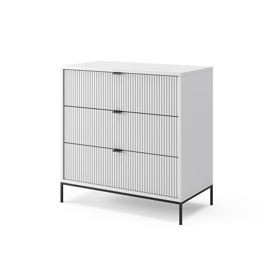 Vicco Komoda Eliza, Biały, 80 x 81.2 cm z 3 szufladami