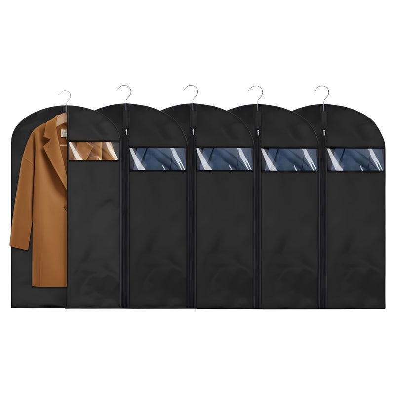 sztuk czarnych pokrowców z zamkiem błyskawicznym 60 x 150 cm - Pokrowce ochronne na ubrania - Pyłoszczelne - Pokrowiec na płaszcz/kurtkę/garnitur