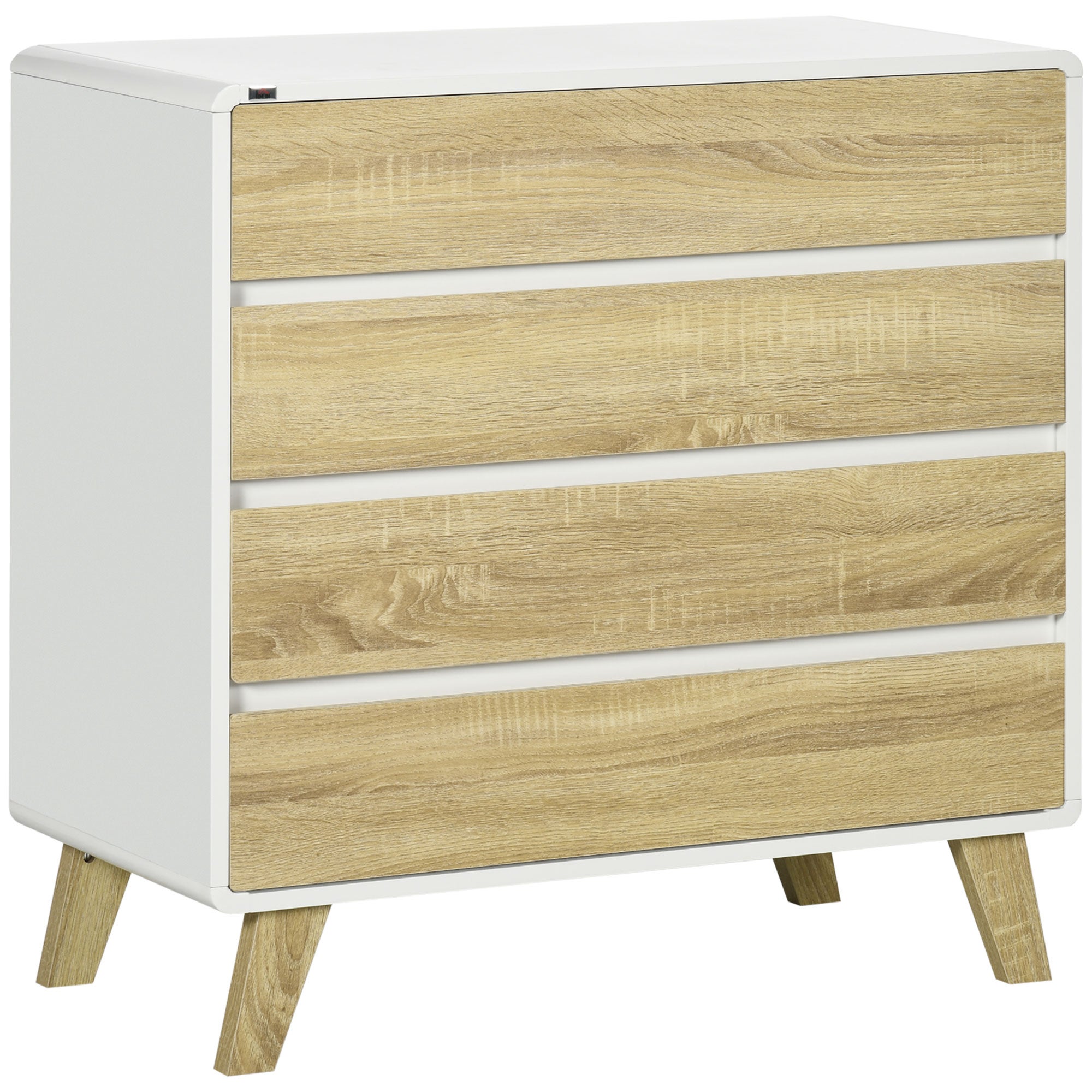 HOMCOM Commode MDF, Bois blanc mélaminé et Chêne 80x40x79.5 cm 831 ...