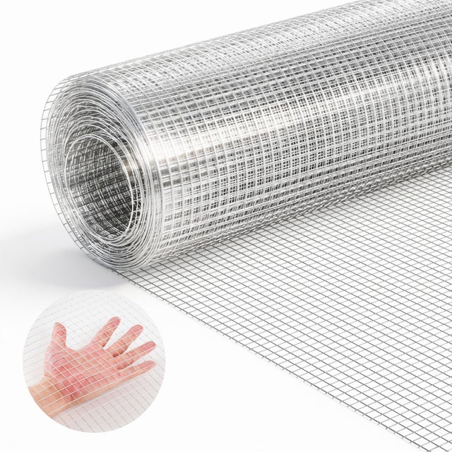 Grillage Galvanisé Maille Carrée Fine VEVOR 6,3 mm, Grillage Soudé en Rouleau 0,4 x 6 m Diamètre de Fil Métallique