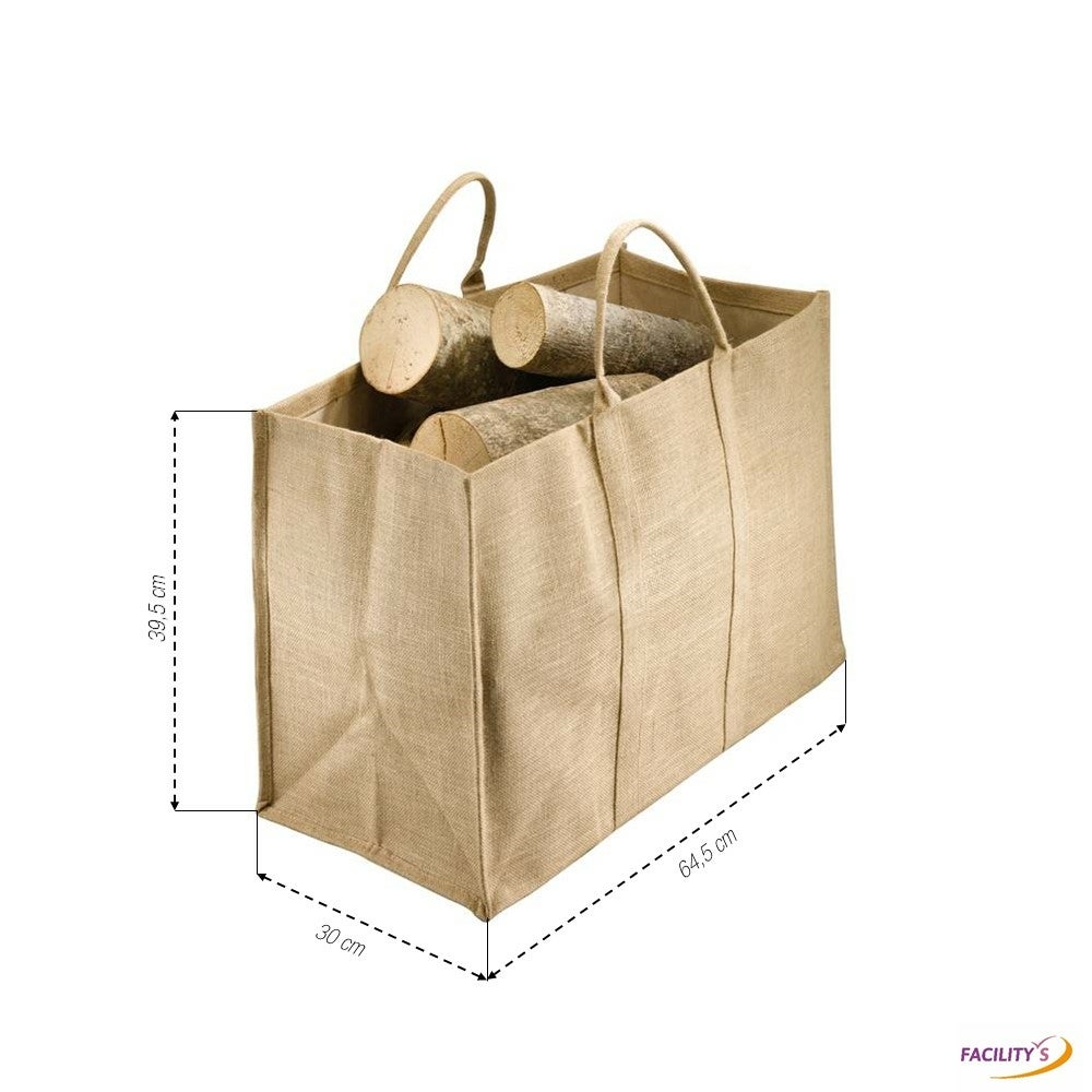 Bûches Panier Transport Bois Sac à Bûches En Toile De Jute 64 X 30