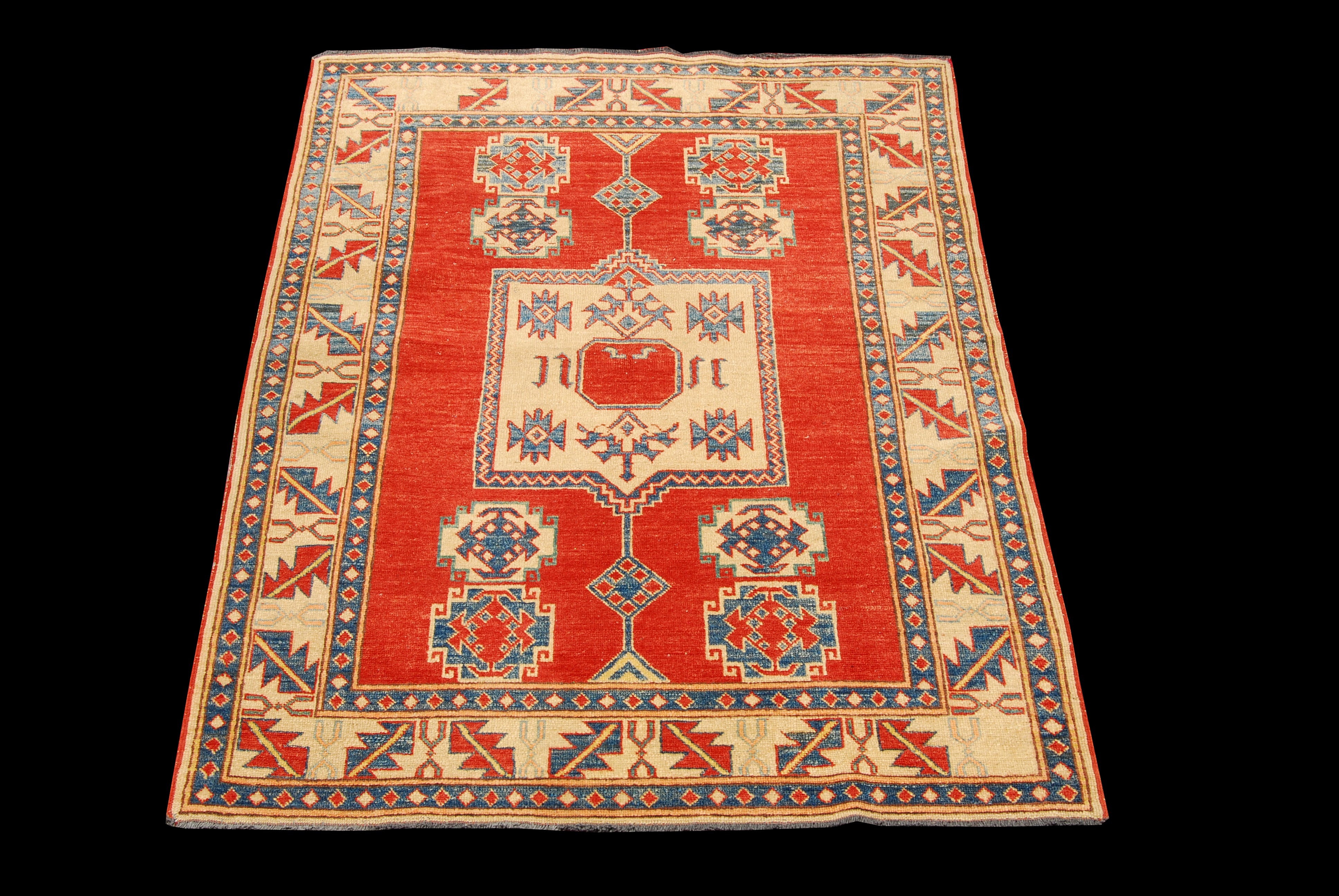 Dywan prostokątny tkany ręcznie Ghazni / Chubi w kolorze zielonym 182x133 cm