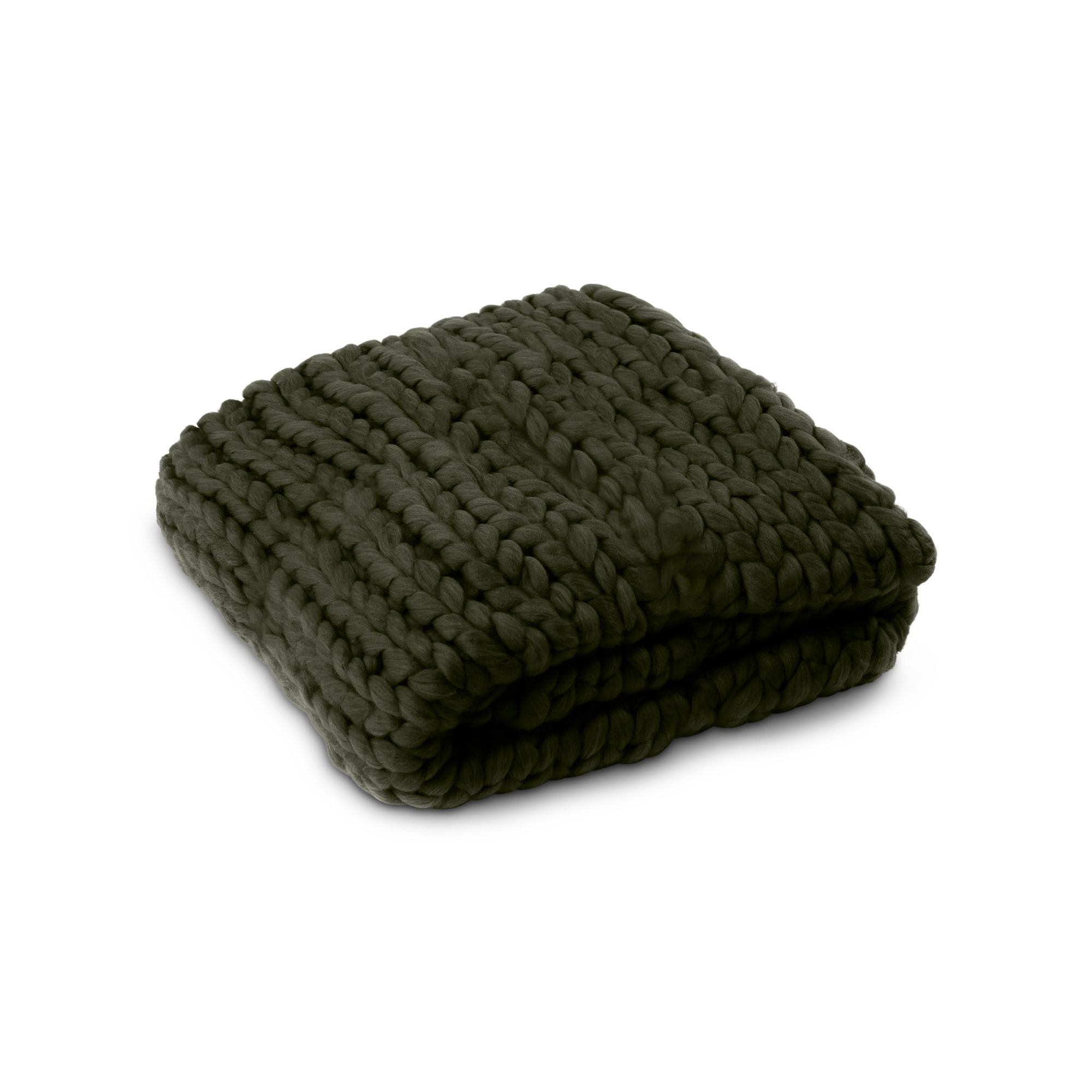 Plaid vert bouteille grosse maille Frio - 4