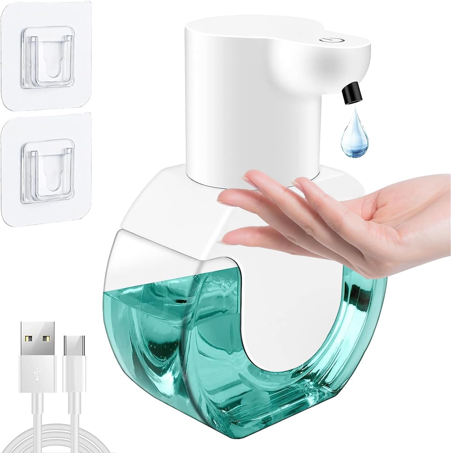 Automatyczny dozownik do mydła ścienny ml Automatyczny dozownik do mydła z możliwością ładowania przez USB wodoodporny bezdotykowy dozownik do mydła