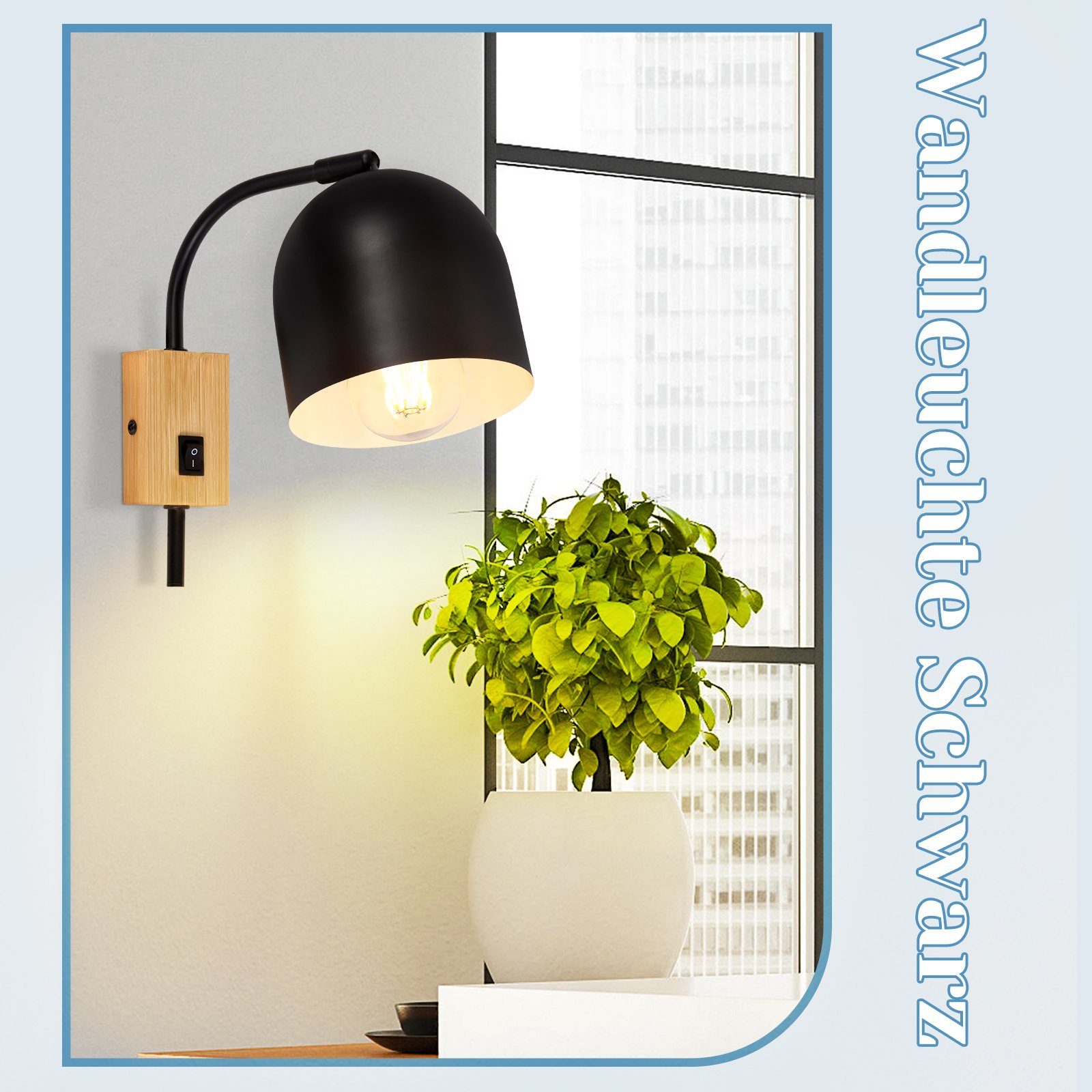 ZMH Spot Wall Light - E27 Obrotowa lampa ścienna Czarny Metal Vintage Spot Bez źródła światła - 8