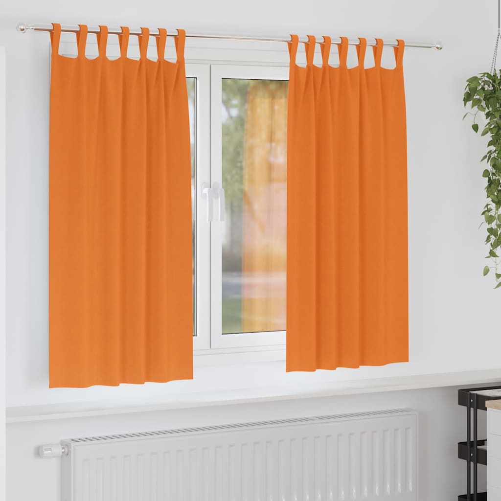 Firany blackout z kółkami 2 pcs Jasnopomarańczowy 175 x 140 cm vidaXL