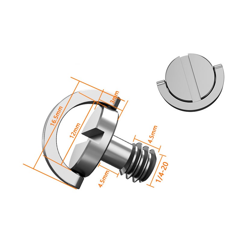 Anello A D Da 1/4″ In Acciaio Inox Per Piastra A Sgancio Rapido Treppiede Fotocamera