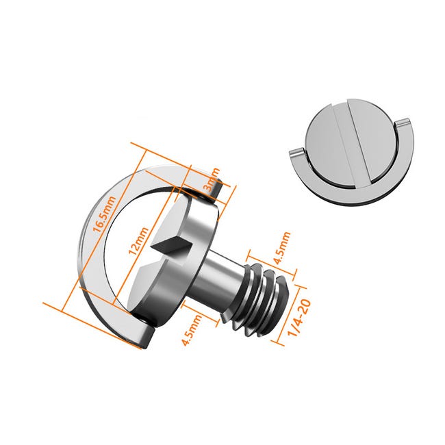 Anello A D Da 1/4″ In Acciaio Inox Per Piastra A Sgancio Rapido Treppiede Fotocamera