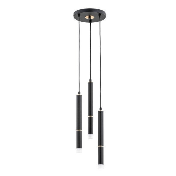 Lampa wisząca Derso czarno-złota 3xG9x10W nowoczesna wym: 90 x 19,5 x 19,5 cm metal Alfa