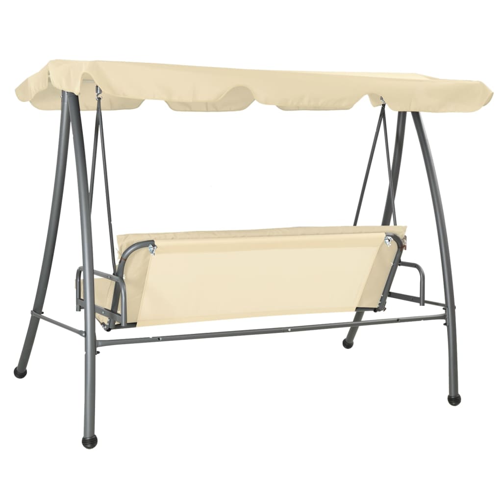 Banc à Bascule Extérieur 2 Places GIANTEX - Balançoire Jardin Rotin Métal, Résistante Intempéries, Confortable Et Robuste Jusqu'à 360kg