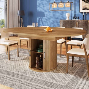 Table de Bar Moderne Extensible – Rotation 360°, Rangement, Porte en Verre, Comptoir Cuisine et Bar, Blanc | Leroy Merlin