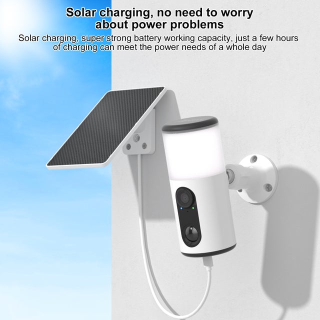 2K Caméra Surveillance WiFi Extérieur sans Fil Solaire, 3MP Camera Exterieure avec Lumens Projecteur, Vision Nocturne Couleur,ANRAN