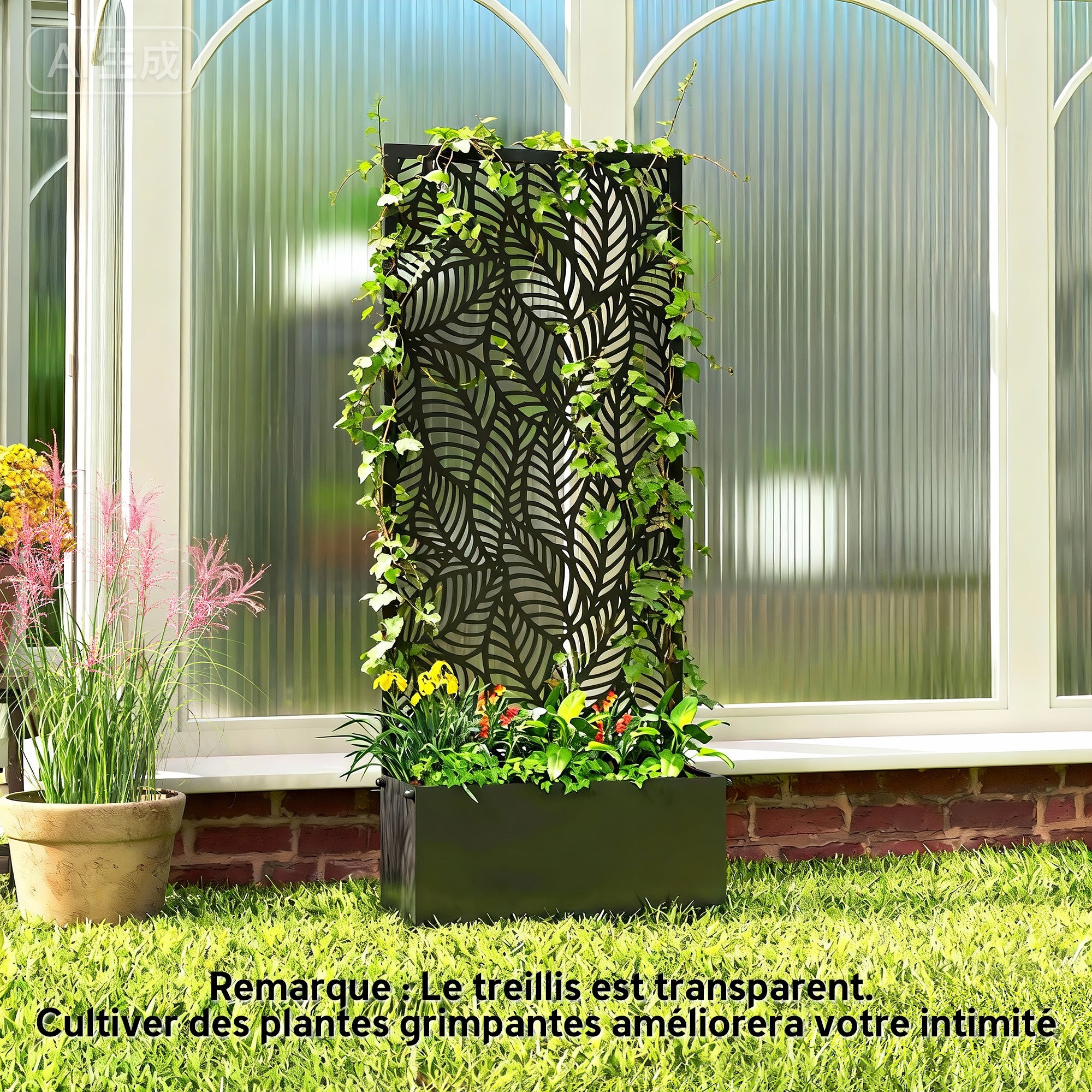 Jardinière surélevée avec treillis métal Outsunny - 7