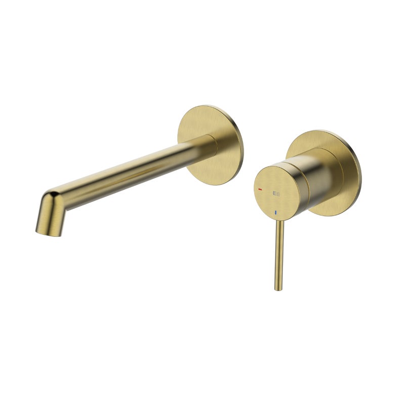 Envol II bateria umywalkowa chowana złota szczotkowana