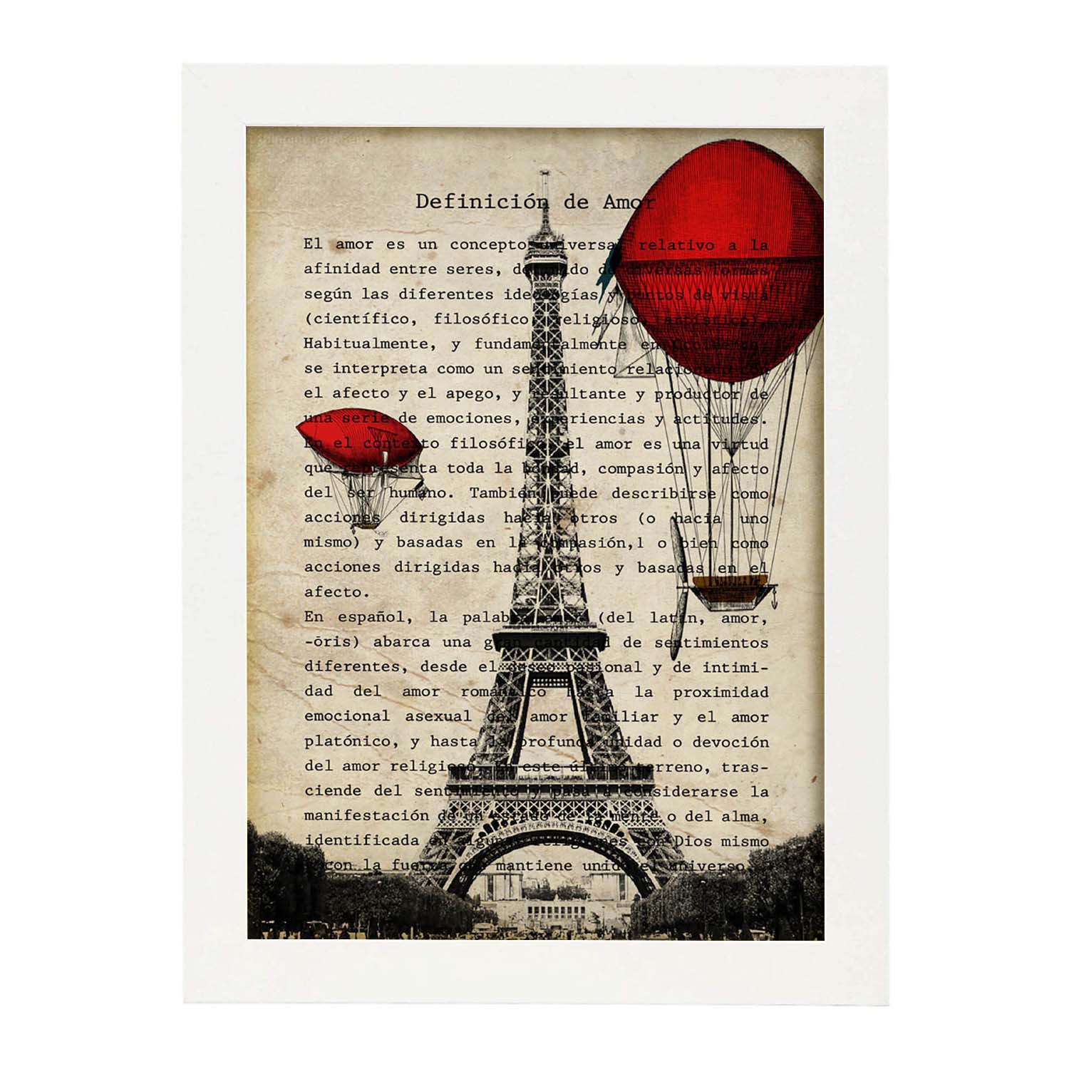 Poster de paris. torre eiffel. láminas de monumentos del mundo. diseño de viaje y de paises. marco negro - a3