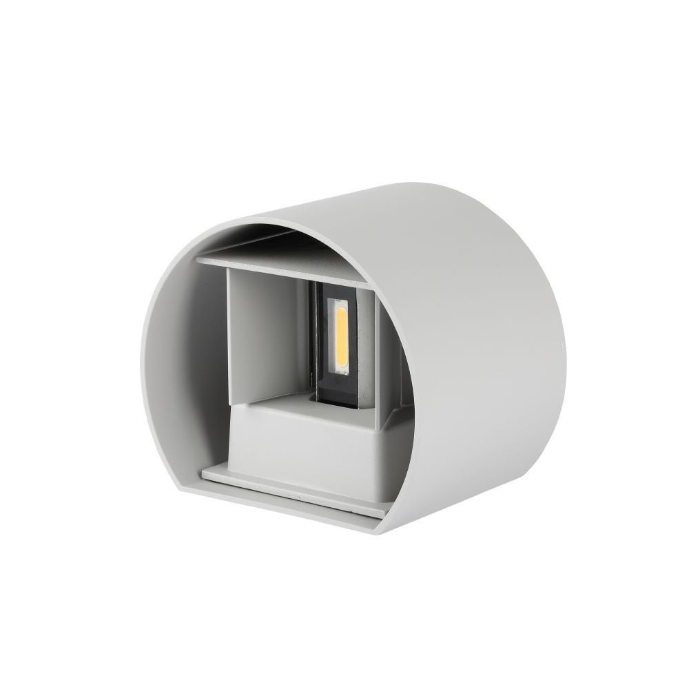 Kinkiet LED 6W Chip Bridgelux Cuerpo Szary Okrągły IP65 4000K