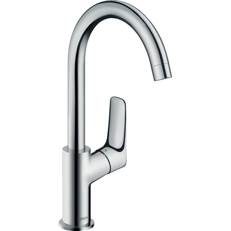 HANSGROHE 71130000 Logis Jednouchwytowa bateria umywalkowa 210 z obrotową wylewką i kompletem odpływowym z cięgłem Chrom