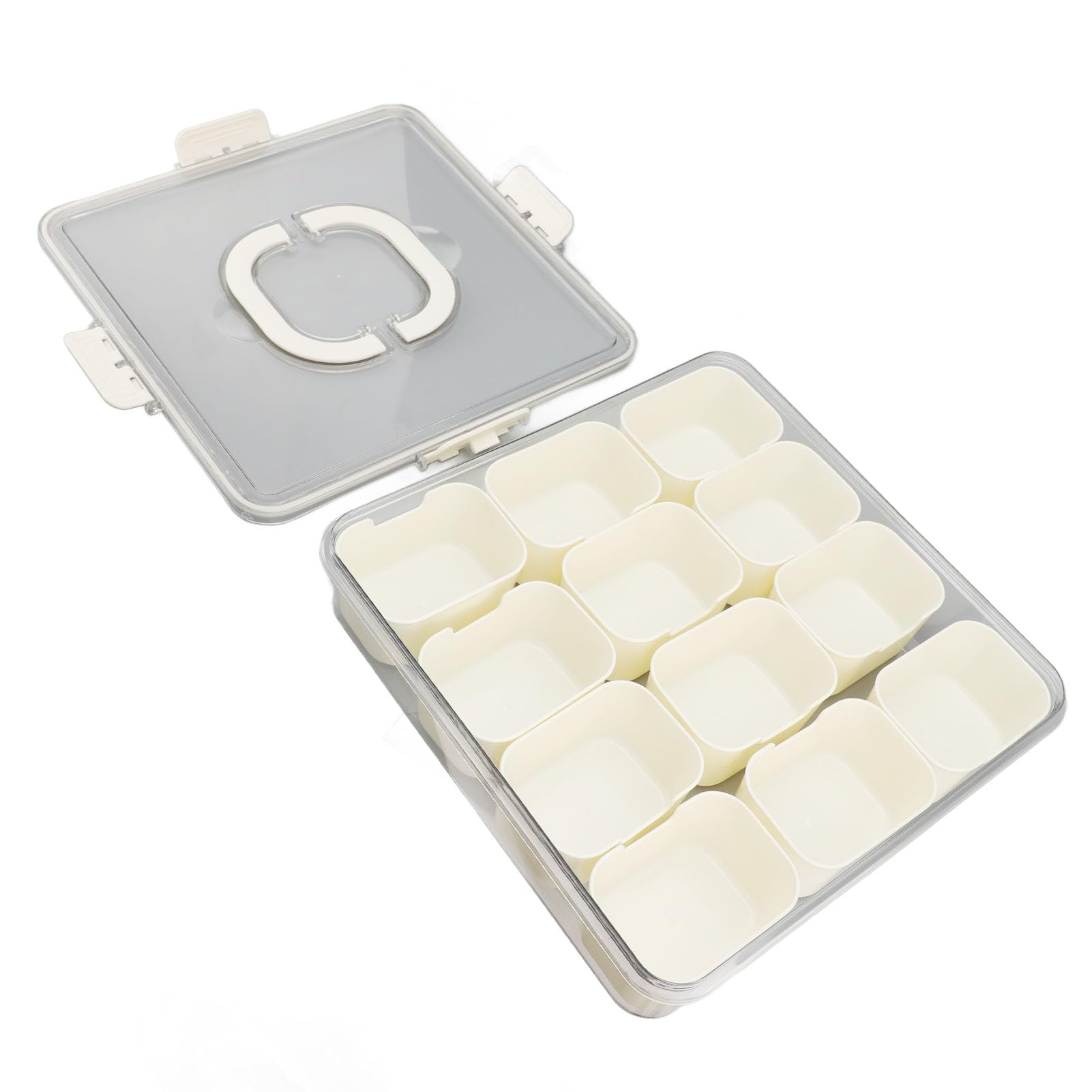 Contenitore Per Snack Auto Con 4 Scomparti E Forchette – Vassoio Portatile Per Frutta, Noci, Spezie, Picnic, Temperatura -15° A 60° - 3