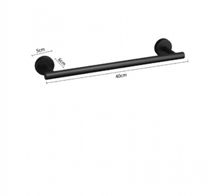 Porte-serviettes Mural En Alliage Aluminium Noir - Longueurs 20 à 60 Cm - Pour Salle De Bain Et Cuisine