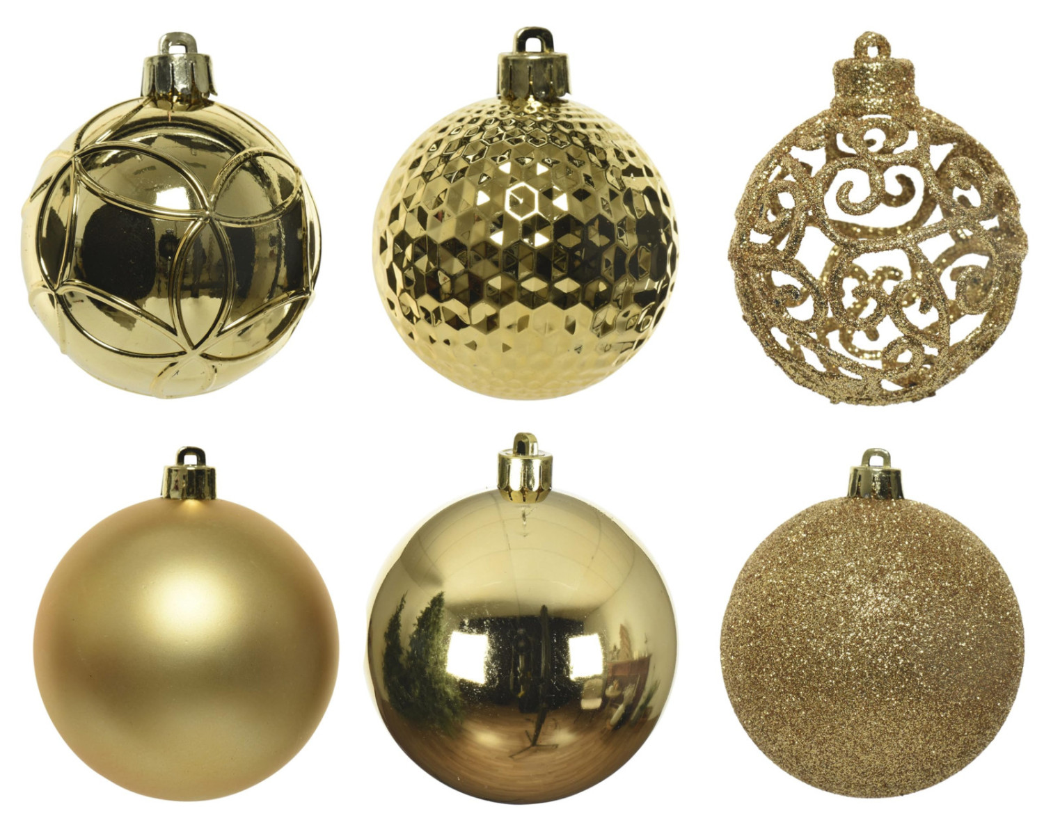 Lot de 37 boules EDM - esprit de Noël - Doré - 71866 - 2