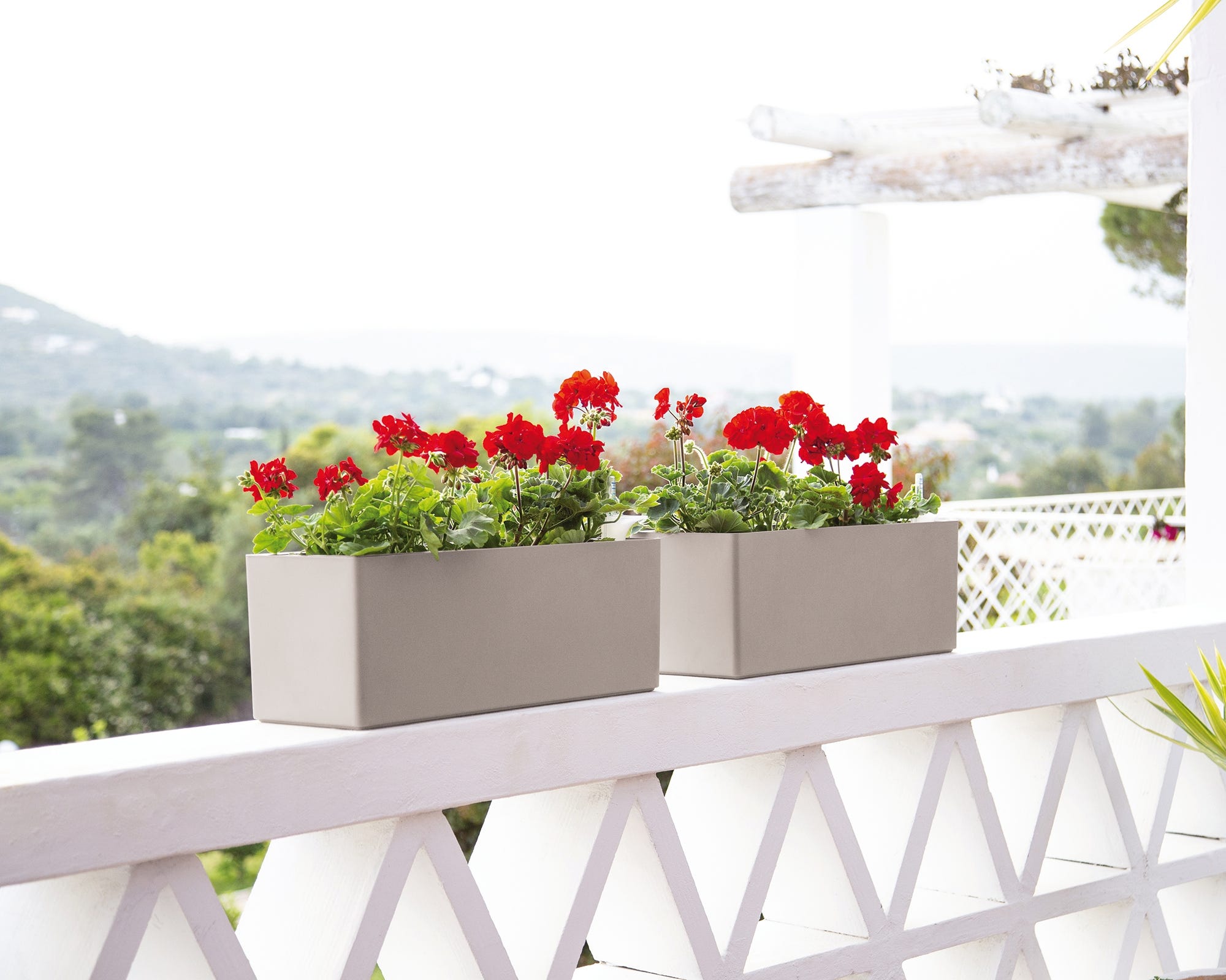 Jardinière auto-arrosante en polypropylène Rimini blanc 51x20x20cm - 5