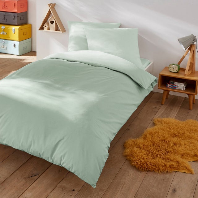 Housse de couette enfant en polycoton, Scenario - Vert clair - 140 x 200 cm