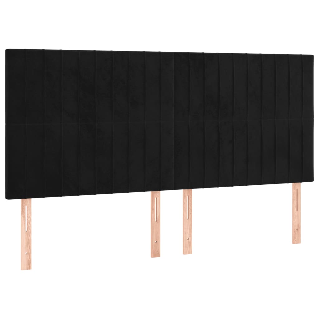 Cadre de lit sans matelas noir 160 x 200 cm en velours - 8
