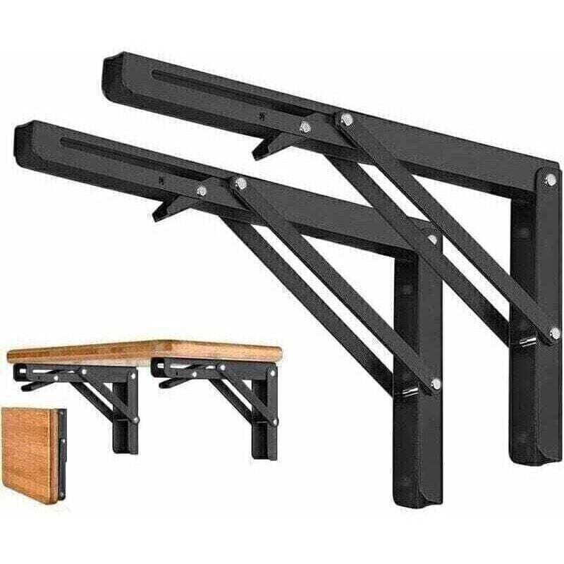 Set de 2 suporturi de perete pliabile Enowelir 300 mm, suport raft pliabil capacitate de încărcare 50 kg pentru raft 2buc