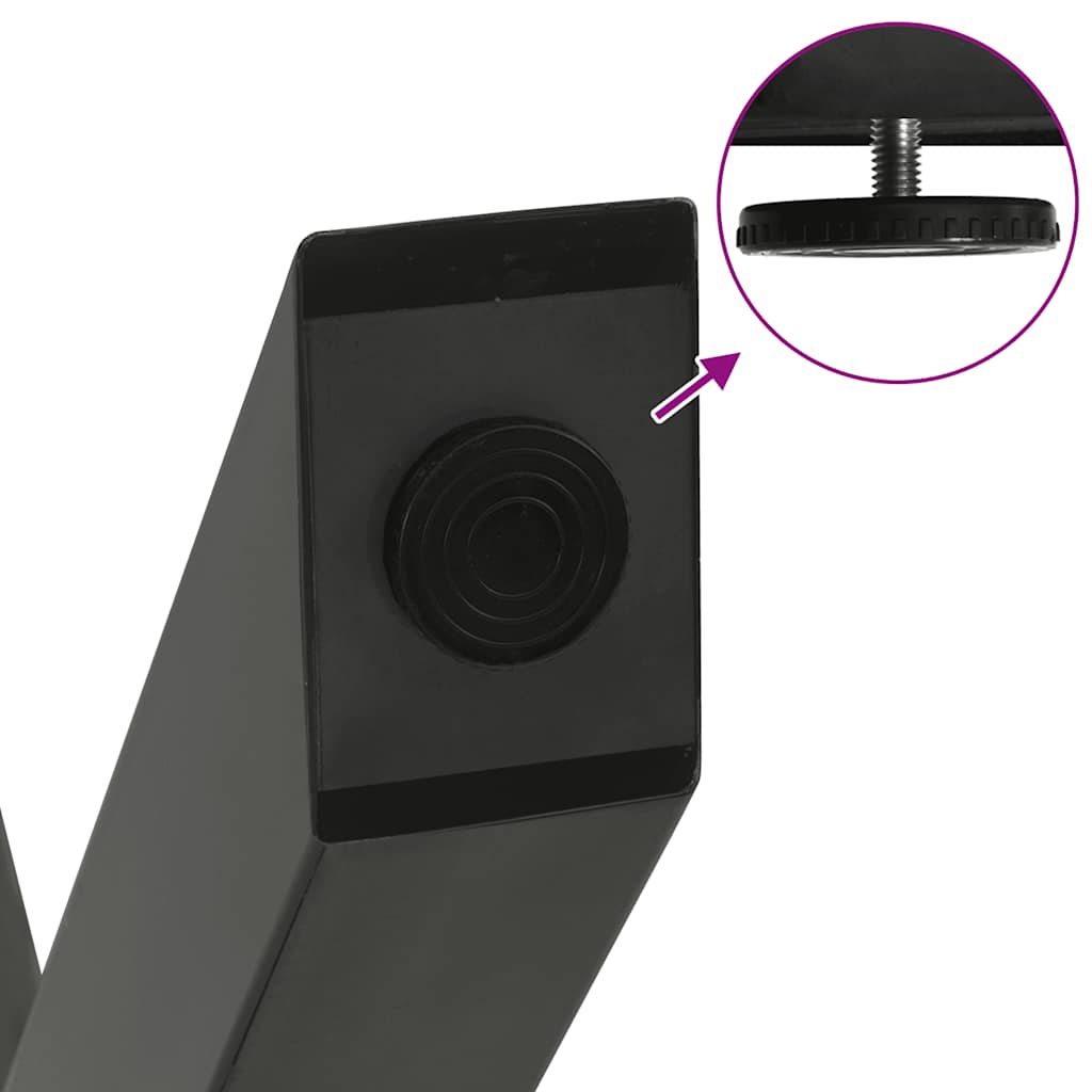 Maison Exclusive - Pieds de table à manger en forme de X 2 pièces Anthracite 50 x (72-73) cm Acier - 9