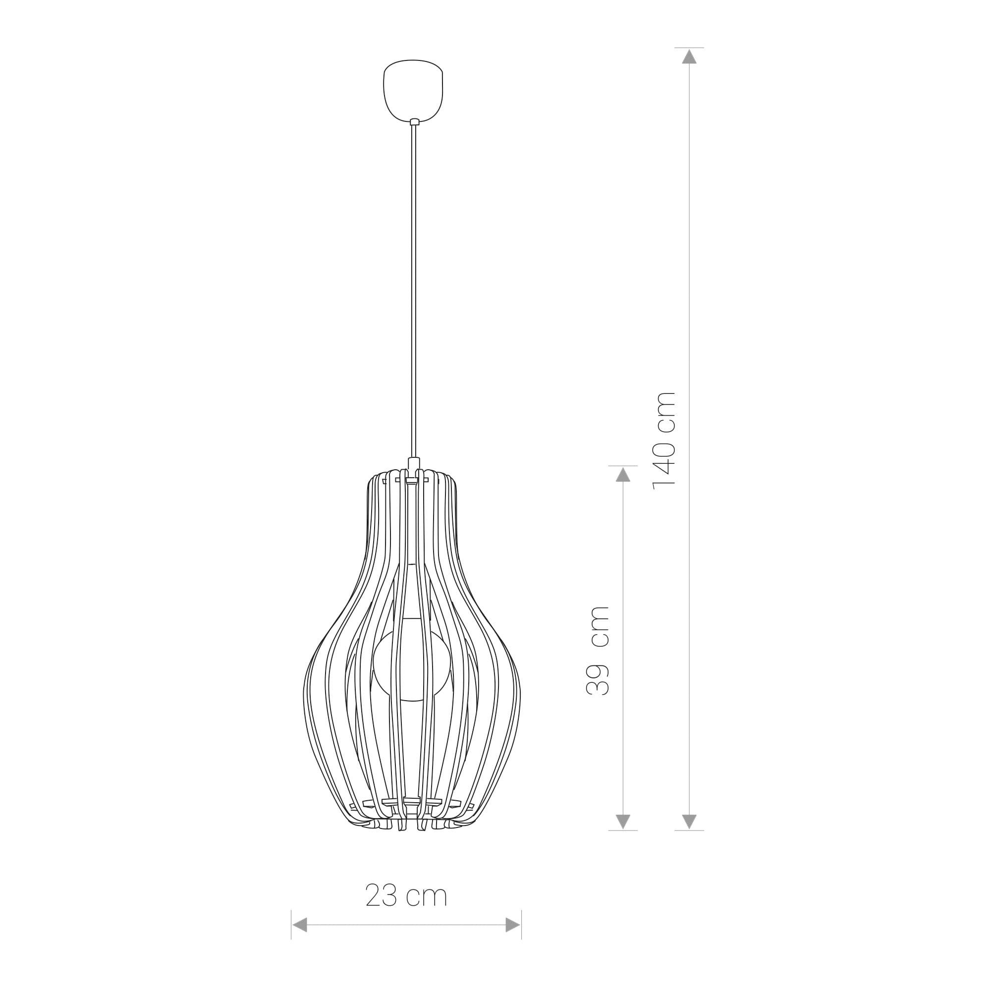 Lampa wisząca Ika jasne drewno 1xE27x60W wym: 135 x 24 x 24 cm metal Nowodvorski Lighting